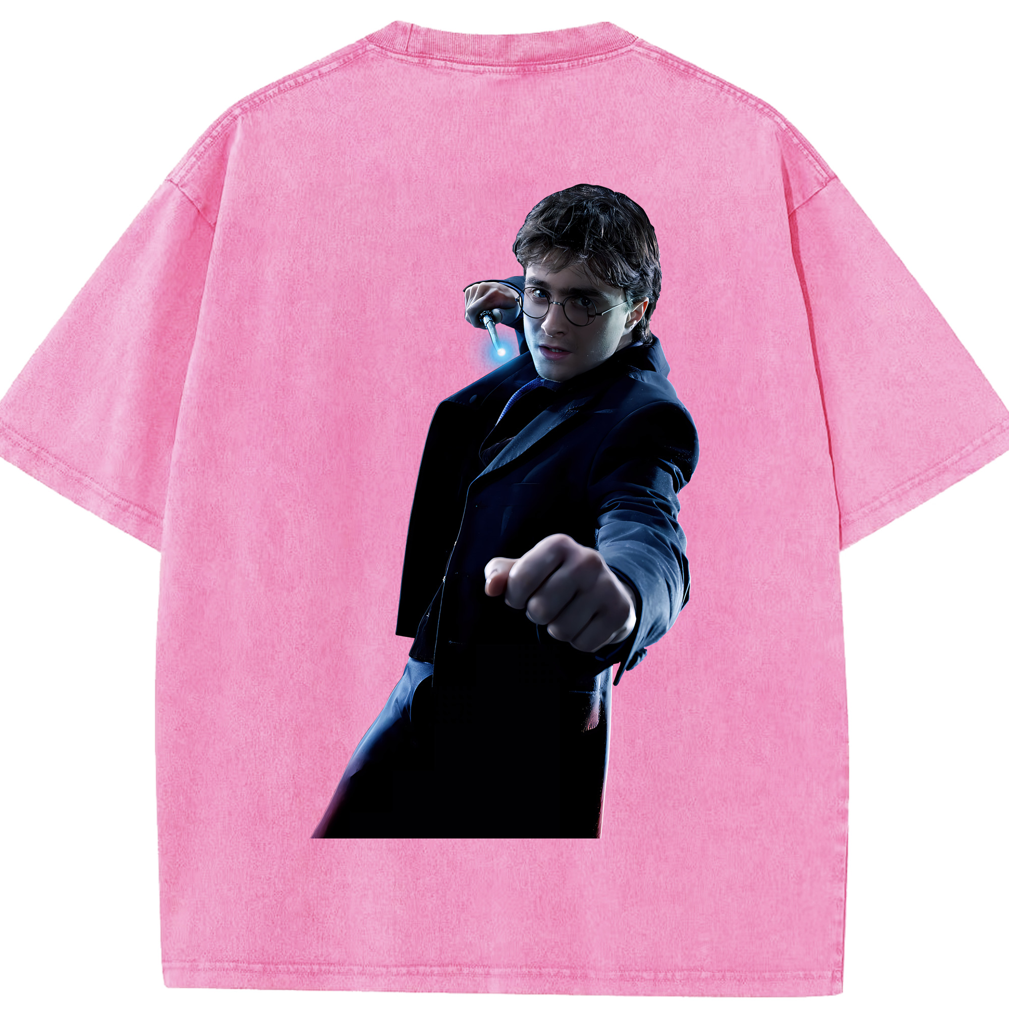 （画像用） Harry Potter ハリー・ポッターシリーズ 綿100% ヴィンテージ風 半袖Tシャツ（背面プリント）